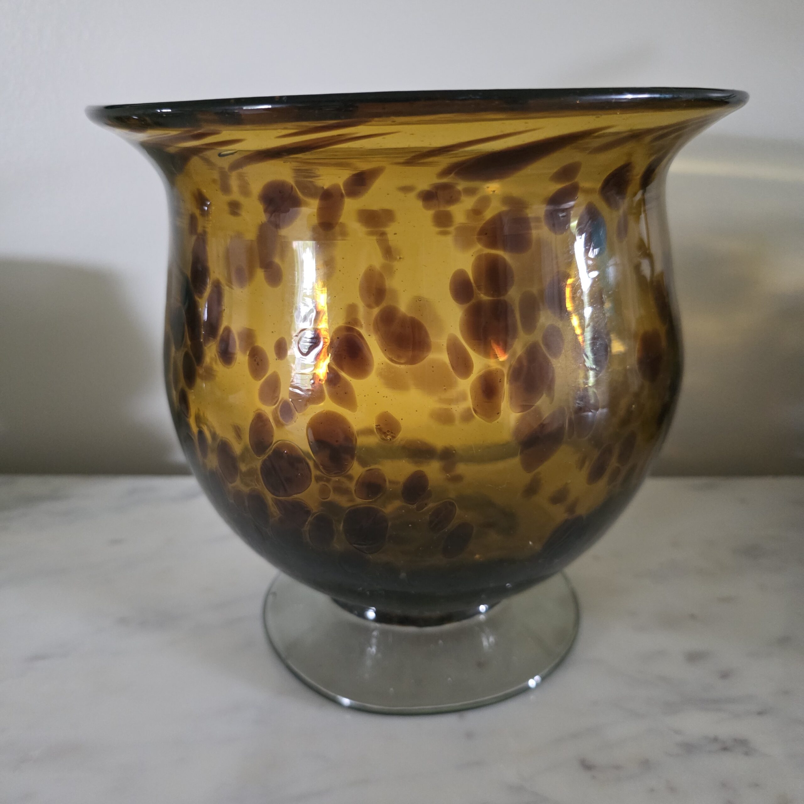 Leopard Embossed Handblown Glass Vase
