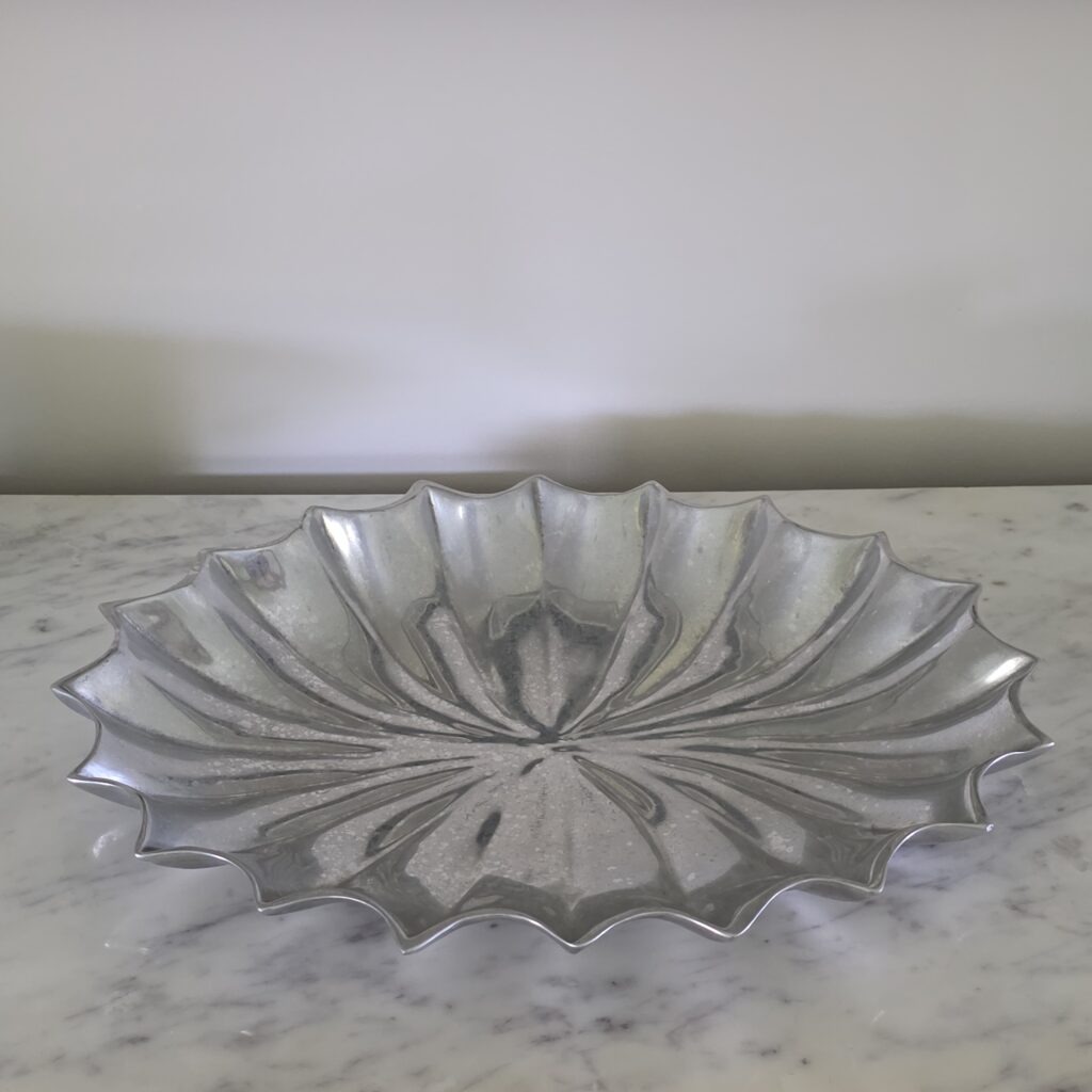 Vintage Bruce Fox Aluminum Scalloped Platter