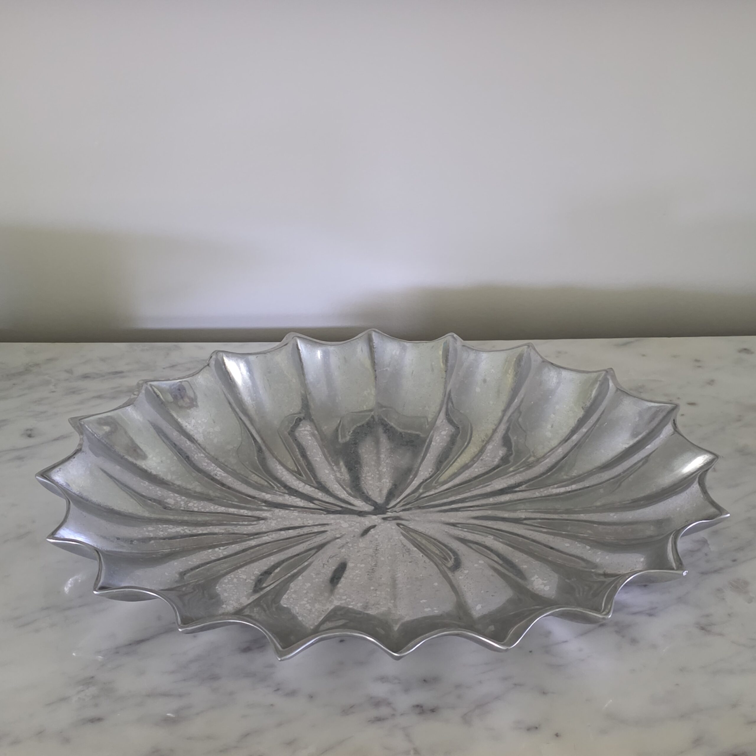 Vintage Bruce Fox Aluminum Scalloped Platter