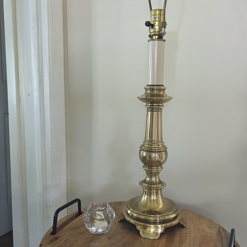 Vintage Stiffel Solid Heavy Brass Table Lamp Mid Century Lighting - Image 2