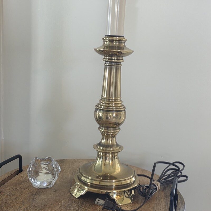 Vintage Stiffel Solid Heavy Brass Table Lamp Mid Century Lighting - Image 3